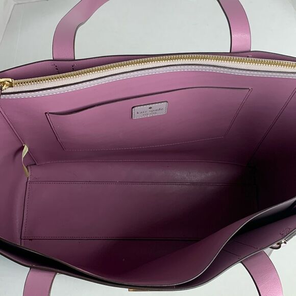 Kate Spade Nelle Putnum Drive lavender leather tote - Picture 6 of 12